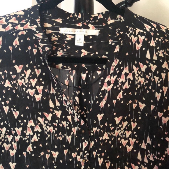 Lauren Conrad Long Sleeve Hearts Blouse - Picture 2 of 3